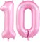 Pastel Pink 10 Balloon Number,40 Inch Light Pink 10 Balloons Large